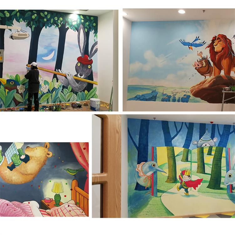 幼儿园墙体彩绘定制  苍海墙绘承接手绘墙画工程 