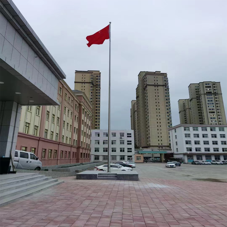 8m不锈钢旗杆 电动旗杆抗风性强 可增配自动升旗国歌同步升旗