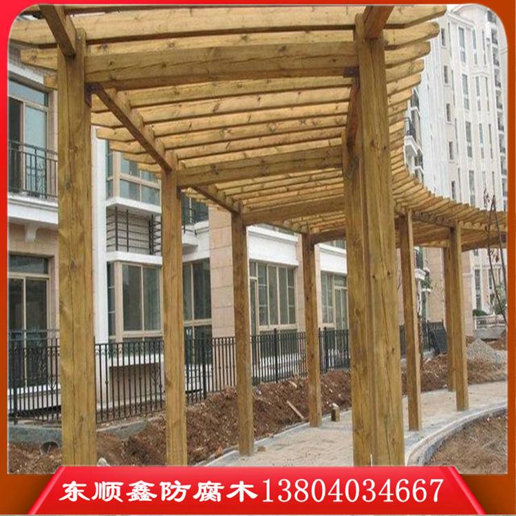 本溪公园防腐木碳化木长廊 防腐木走廊 廊架定做