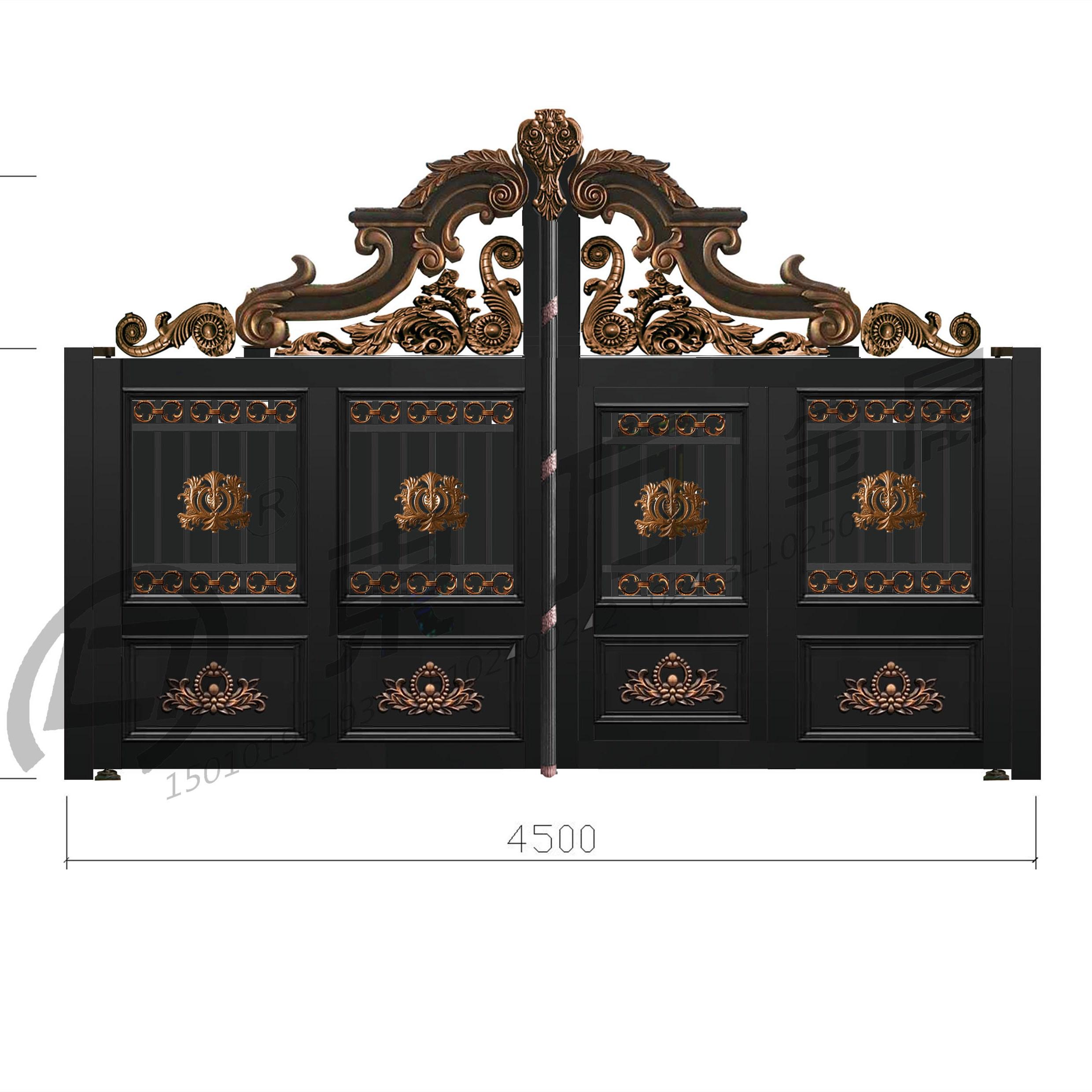 铸铝门 铝艺大门 庭院铝艺大门厂家 别墅铝艺门免费量尺 东金方价格优惠