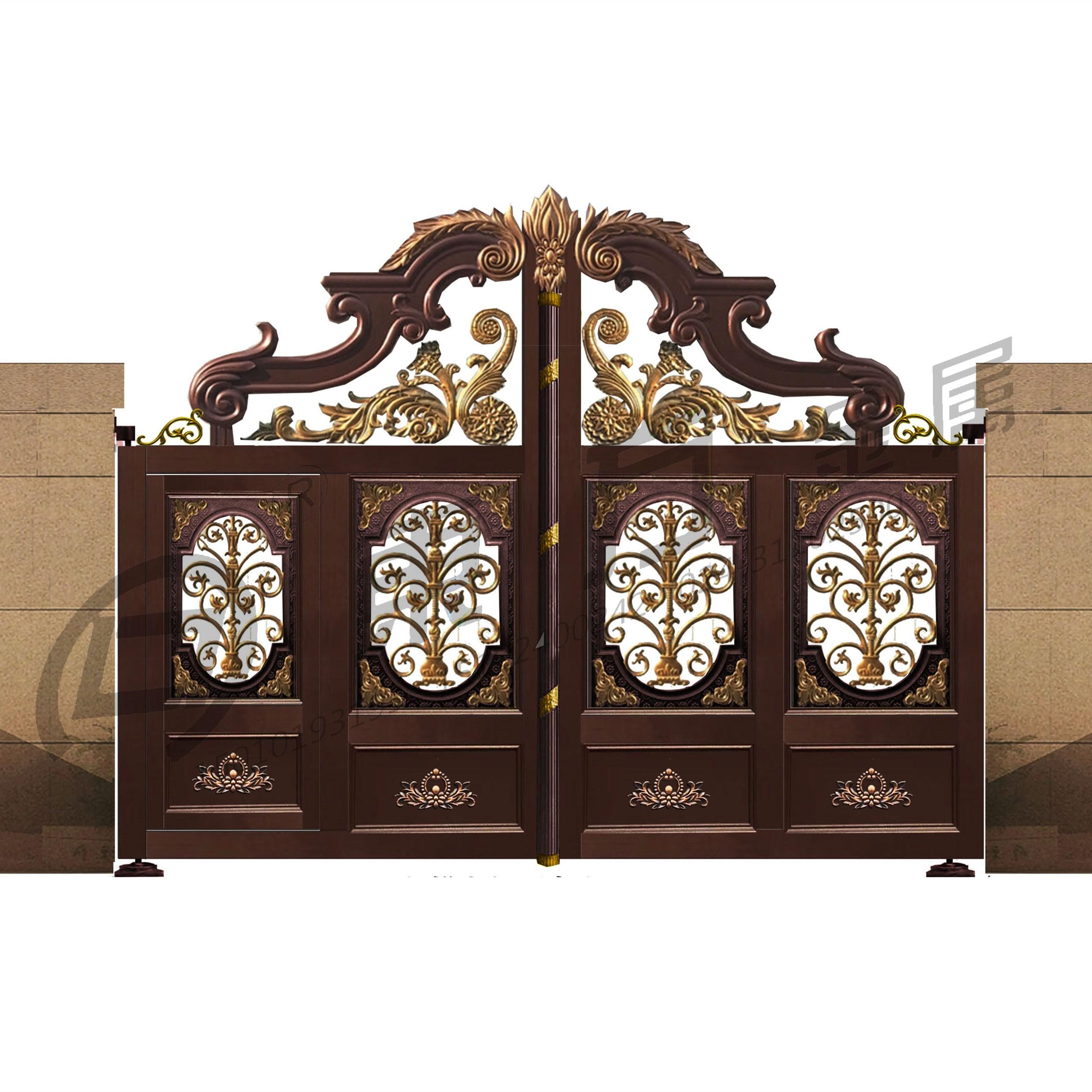 铸铝门 铝艺大门 庭院铝艺大门厂家 别墅铝艺门免费量尺 东金方价格优惠