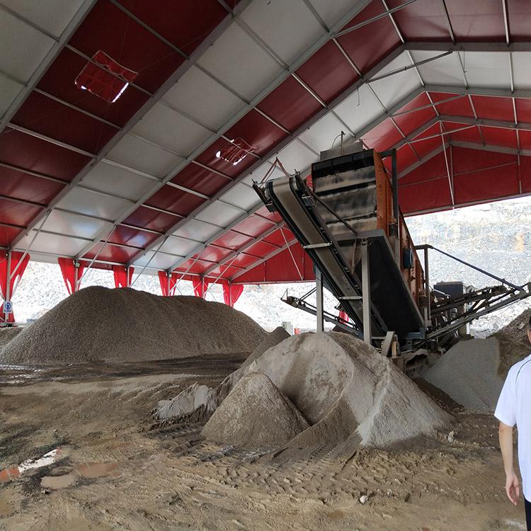 可移动轨道防尘篷房，临时仓库篷房，煤炭仓储大棚搭建