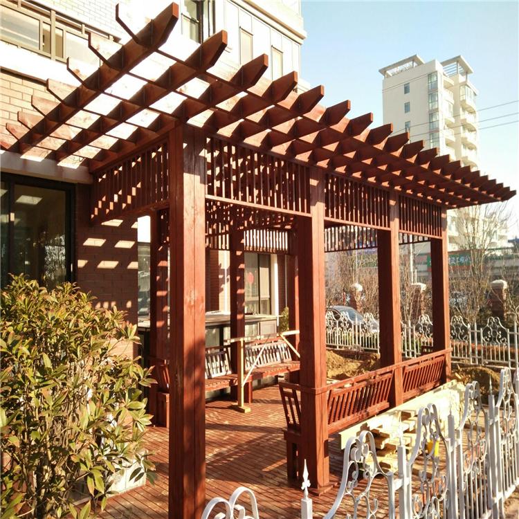 沈阳防腐木 防腐木廊架 防腐木廊道 葡萄架 厂家定制