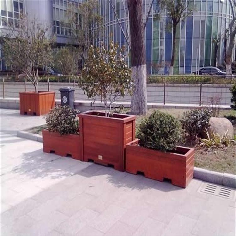 沈阳防腐木 沈阳防腐木花箱 碳化木花箱 路边花箱定制厂家