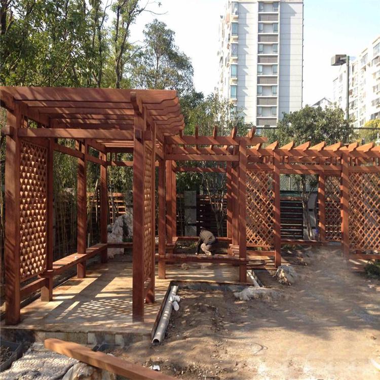 沈阳防腐木廊架 防腐木走廊 防腐木葡萄架长廊 厂家定制