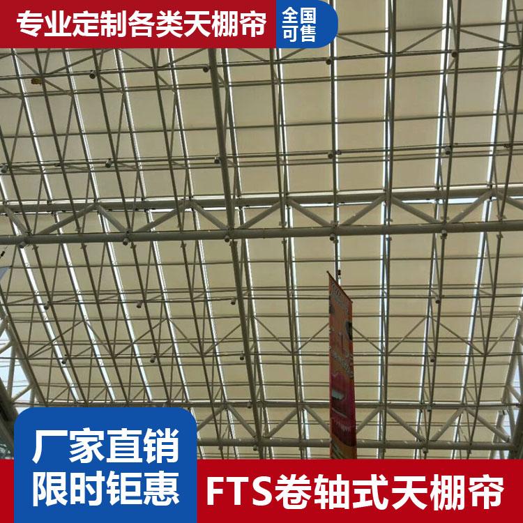 电动天棚帘 双轨折叠式顶棚帘 双电机FTS天棚帘 阳光房电动遮光帘