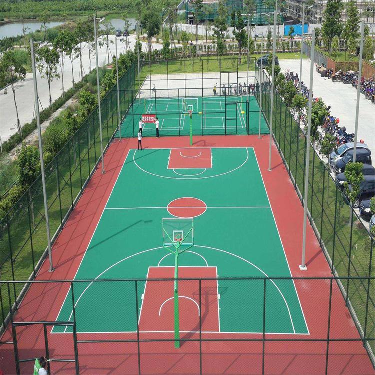 锦奥体育硅PU篮球场地坪胶 球场塑胶地面施工技术指导支持定制