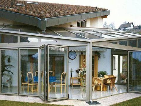 牡丹江阳光房电动遮阳顶帘效果图