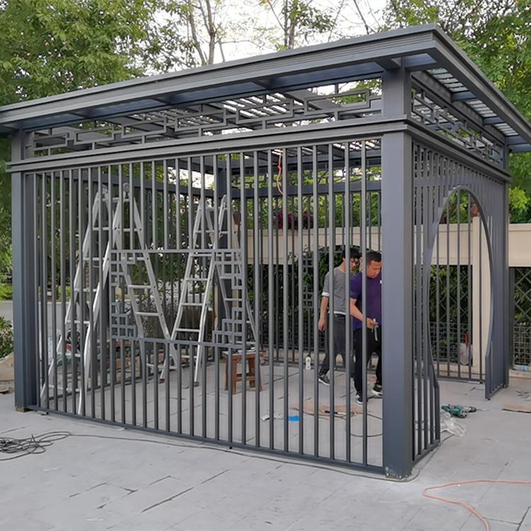 沈阳铝艺凉亭 新中式铝合金凉亭 别墅庭院休闲凉亭厂家直销