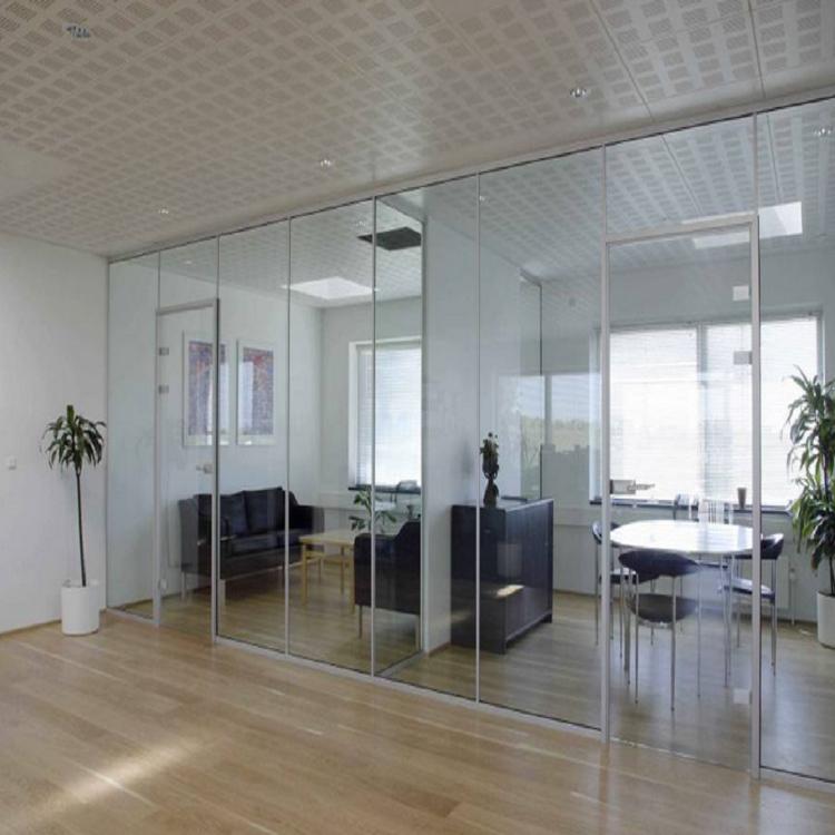 办公室单层工艺砂玻璃高隔断中空百叶隔断铝合金隔断可加工定制