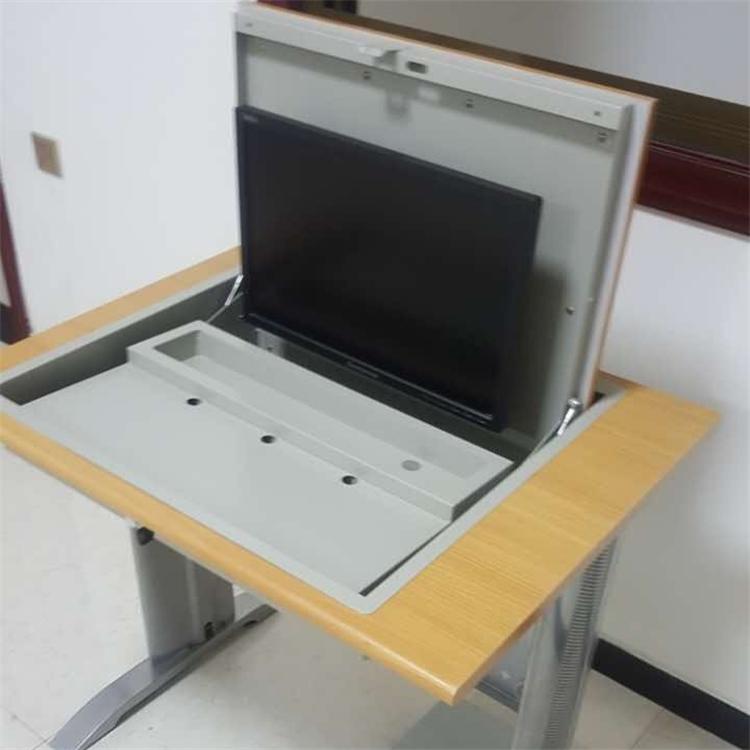 JQXSZ-01钢木多媒体学生桌 沈阳多媒体学生桌椅 升降LCD显示器