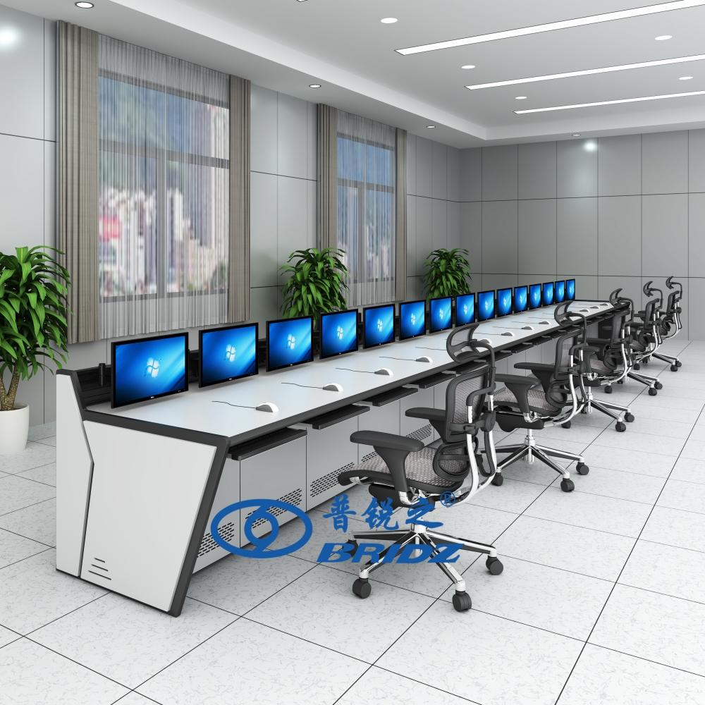 3人位5人位7人位多功能钢木控制台 机房监控台 监控室操作台