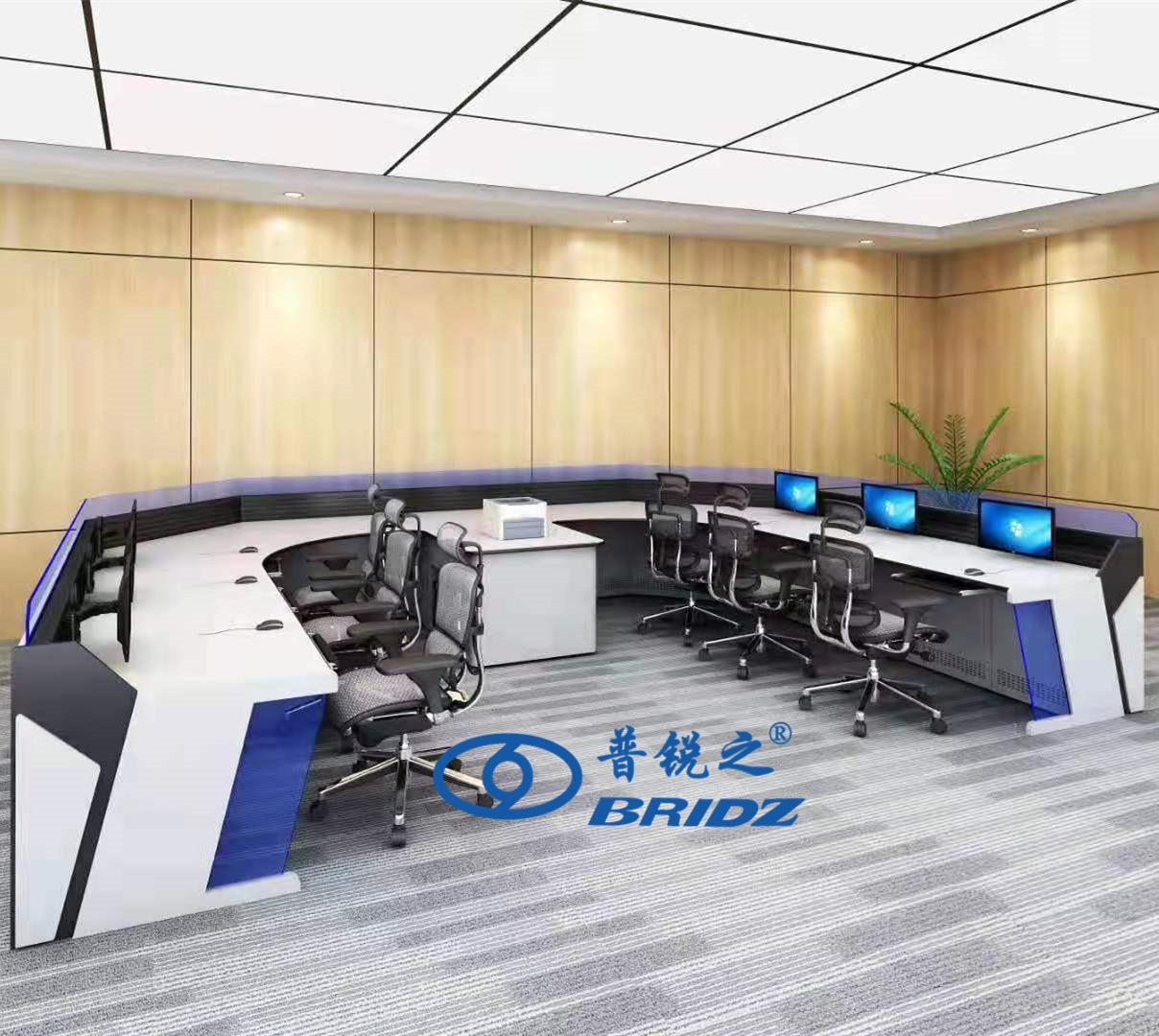 模块化组合加厚钢木监控操作台 指挥控制台电网调度台可定制