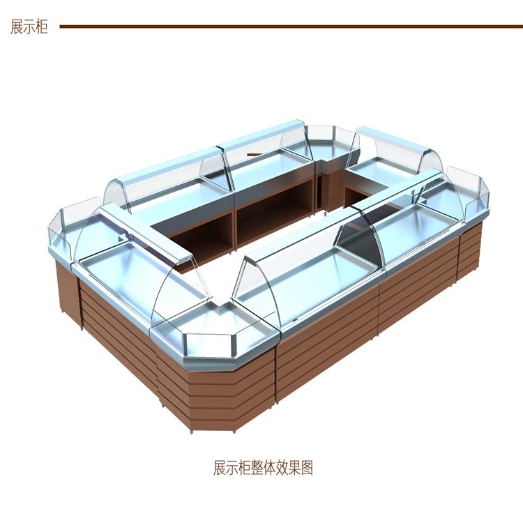 鸭脖展示柜 拌菜展柜 大弧玻璃展示柜 全铜机芯