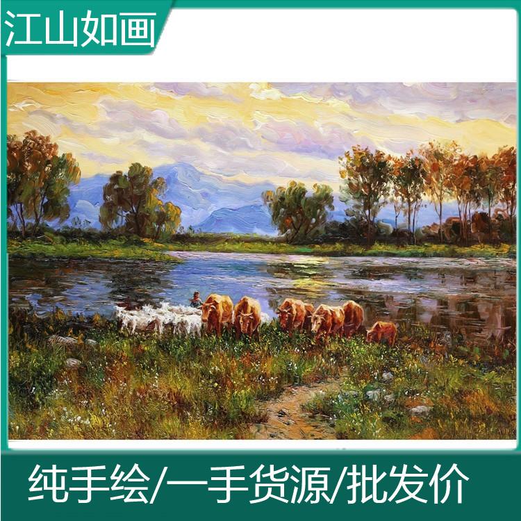 朝鲜油画 乡村  朝鲜油画 专业定制油画