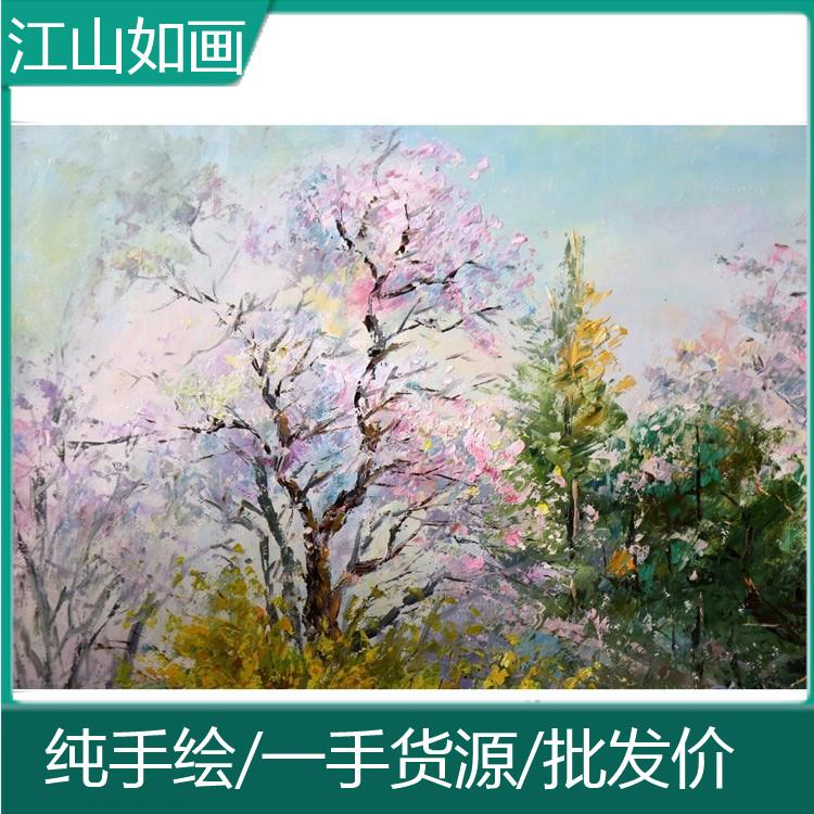 客厅玄关画 朝鲜艺术品创作基地 朝鲜油画 专业定制油画