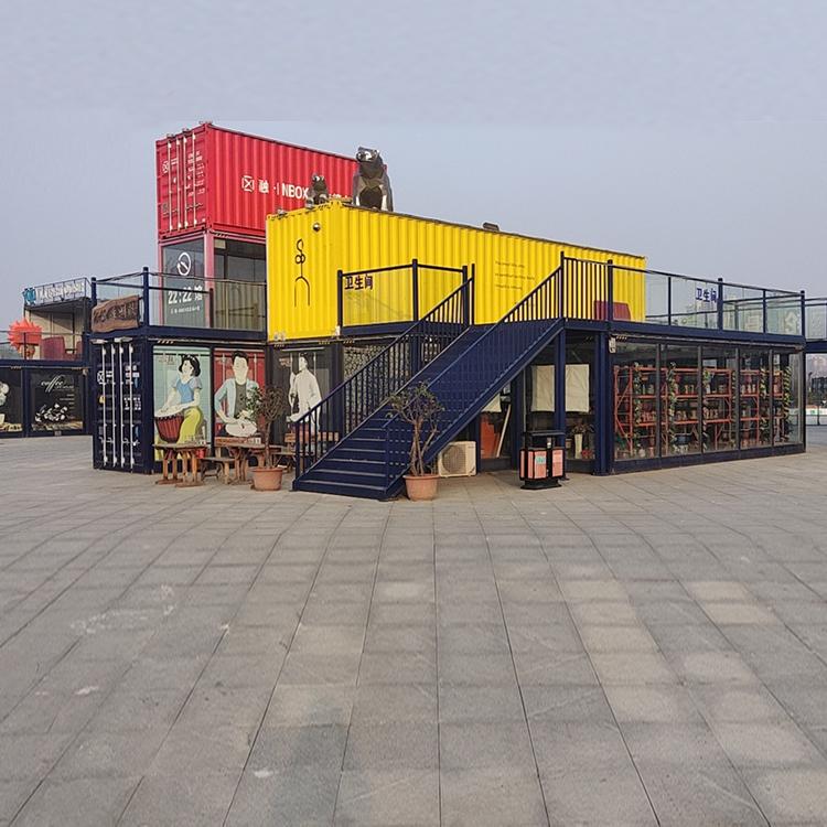 集装箱建筑 钢结构撑杆材质  广场创意集装箱