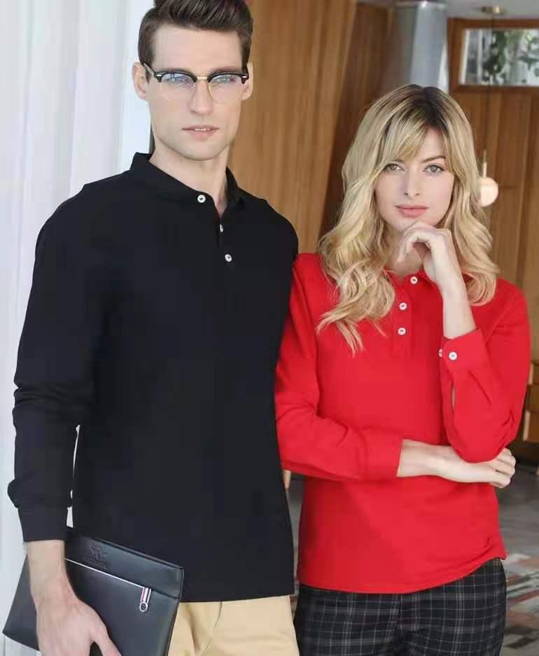 沈阳长袖T恤衫定做 Polo衫定制 企业工装定制 春秋T恤衫定做刺绣logo