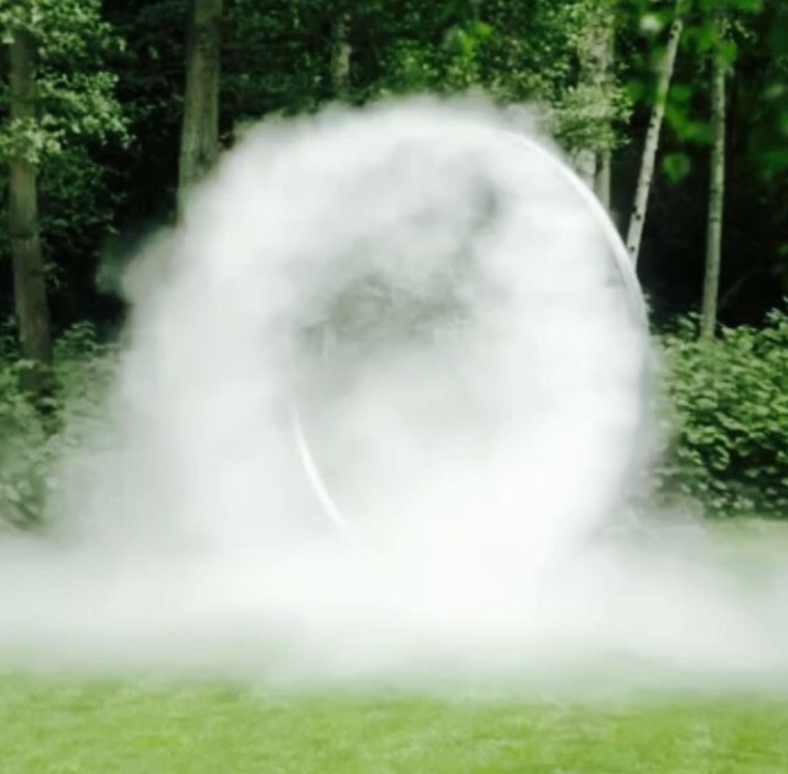 大连雾化门互动水雾门定制网红仙境景观圆形喷雾装置/不锈钢创意感官  鲁艺雕塑 