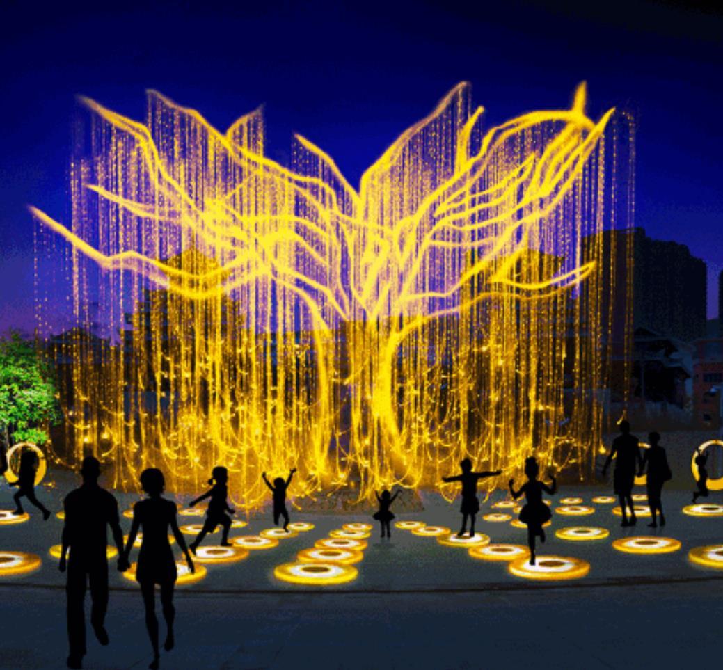 沈阳网红道具雾化门水雾门打造梦境雾化门厂家制作互动装置游乐设备  鲁艺雕塑 