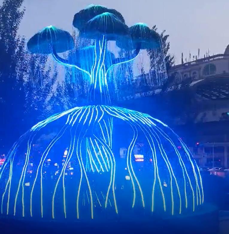 包头水雾门烟雾门雾化门景点通道出租出售吸睛引流网红道具公园租  鲁艺雕塑 