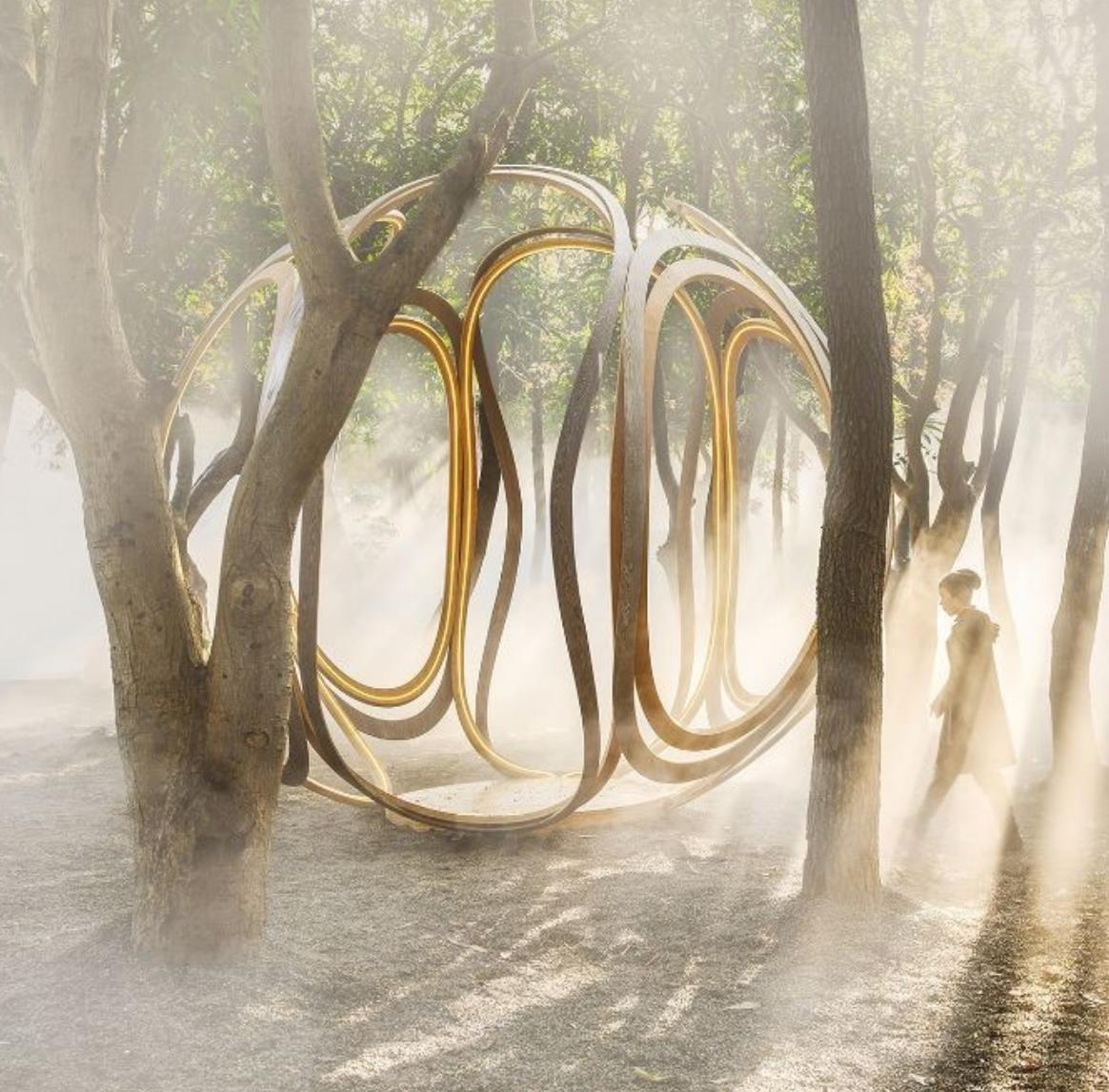 包头网红光波鼓中华鼓非洲鼓敲击感应手鼓发射互动灯光景观生命之树  鲁艺雕塑 