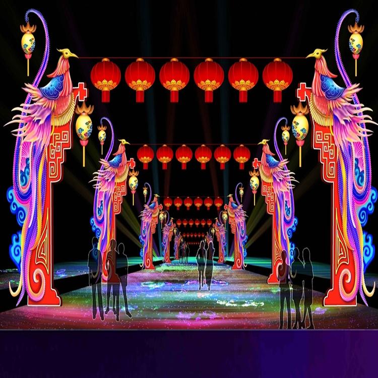 春节元宵节场景秀彩灯灯会景观场景布置中秋元宵节户外灯展装饰