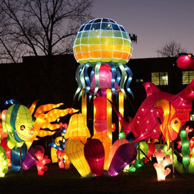 大型LED梦幻景观灯光节动物熊高亮造型灯城市夜景铁艺发光圣诞球