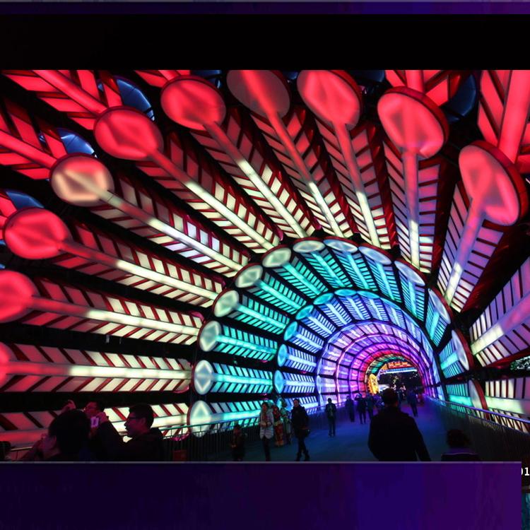 炫彩几何艺术造型梦幻透明七彩商业美陈摆件炫彩亚克力动植物雕塑