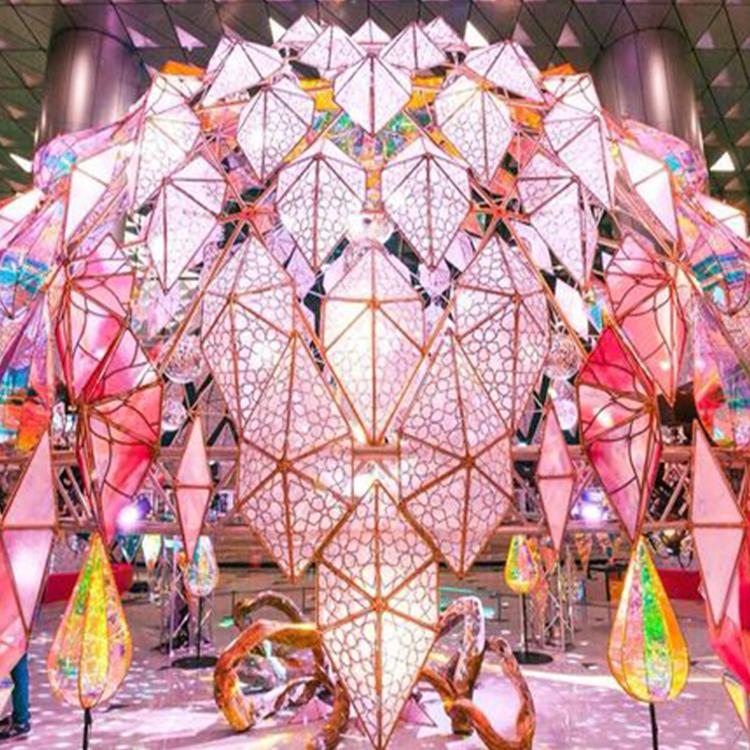 广场公园灯光亮化户外大型铁艺LED大熊造型灯雕塑装扮布置场景