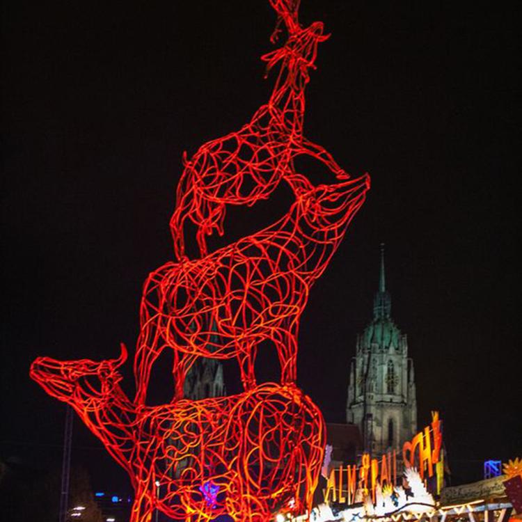 卡通福虎造型十二生肖商场园林灯组定制定做大型仿真花灯灯会灯展