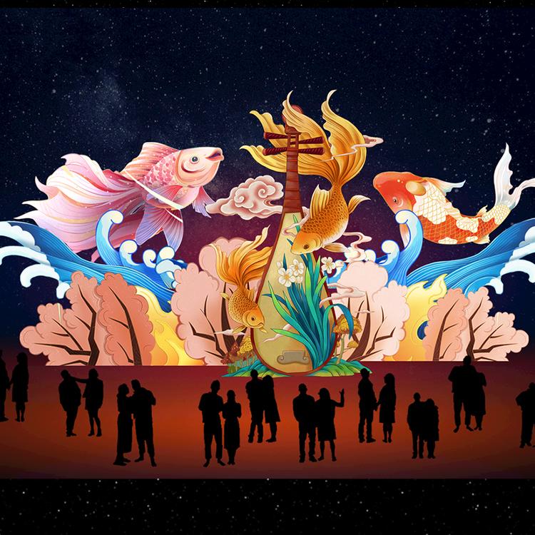 厂家定制节日彩灯灯会中秋节庆民俗花灯主题灯展场景灯光展