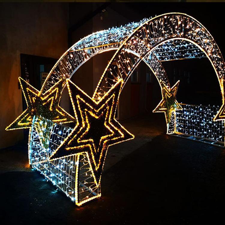 亚克力幻彩造型通道拱门制作灯光美陈装饰摆件七彩景观小品装饰