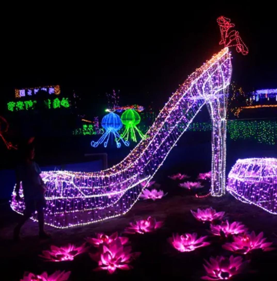 园林灯光小品广场商场大型景观雕塑仿真led发光拱门摆件树脂灯