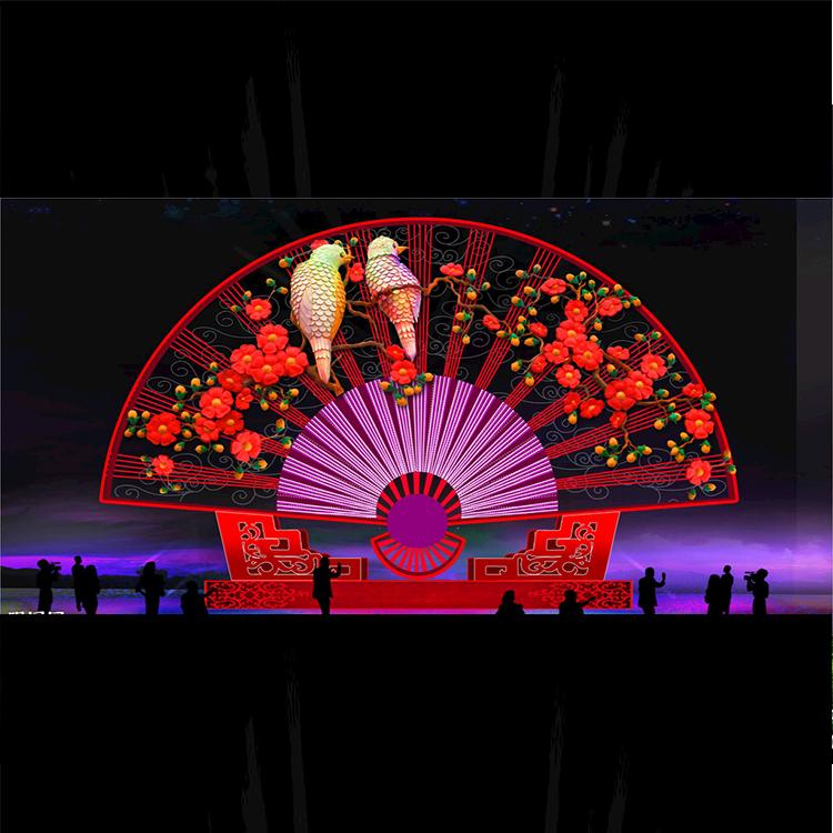 虎年花灯、拜年福娃卡通大头娃娃花灯、春节元宵广场元旦节福娃