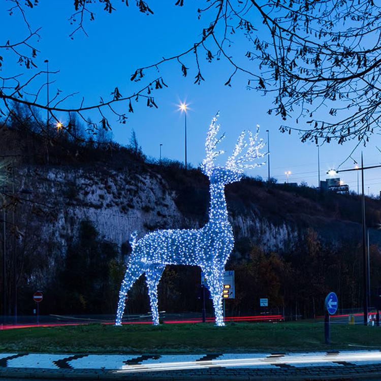 厂家定制手工铁艺包布花灯工艺品花灯彩灯防水内发光户外展会展品