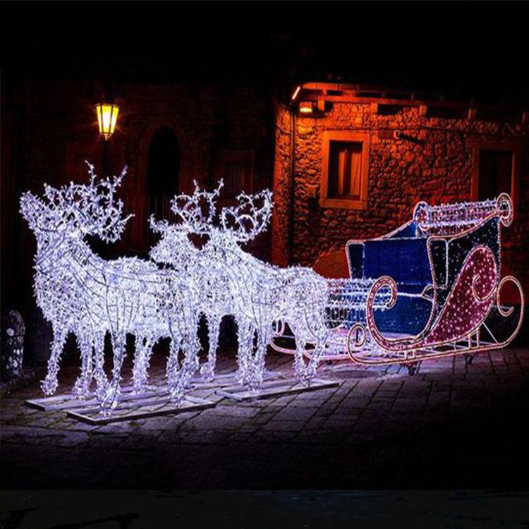 灯光节梦幻装饰铁艺圆形造型灯亮化马车商场户外布置景区灯光亮化