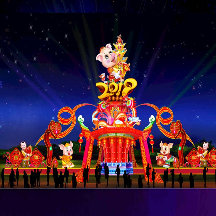 广场户外幕墙LED灯饰画步行街图案灯景观亮化灯光广告装饰场景