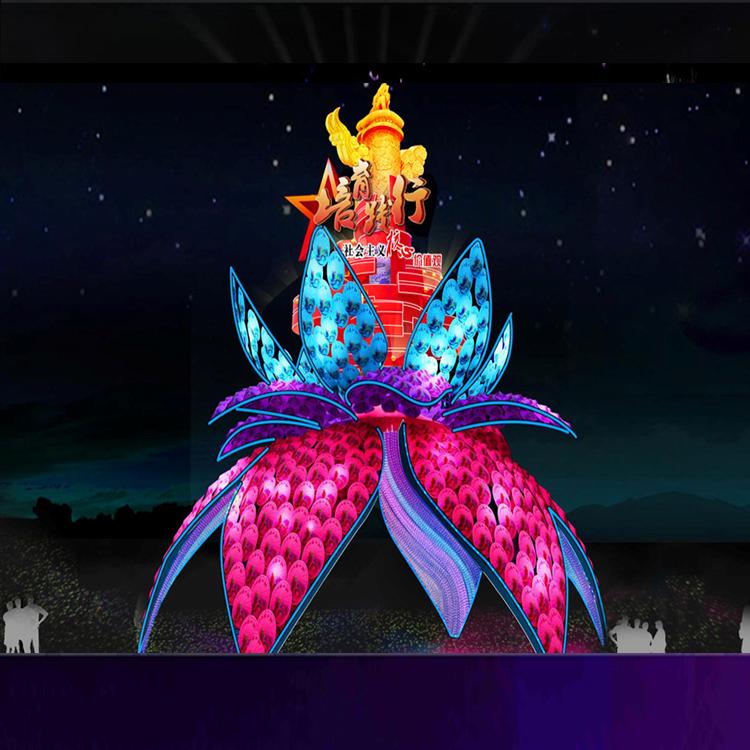 户外LED亮化灯光秀礼物盒造型商场街道节日美陈LED装饰梦幻灯雕塑