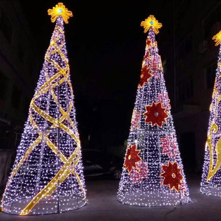 商场节日美陈灯光造型大型圣诞节发光景观雕塑布置道具灯麋鹿摆件