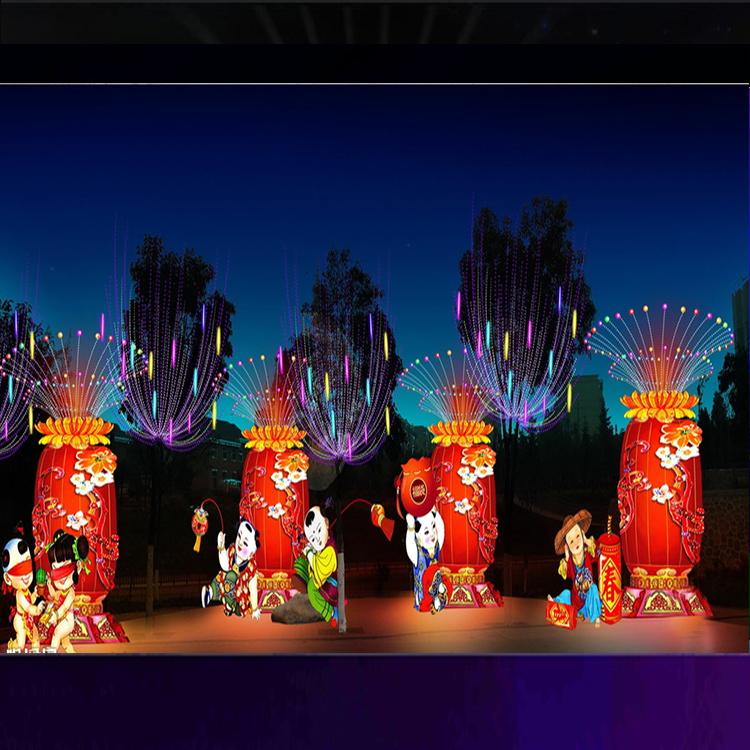 创意造型花灯景观美陈装饰源头生产公司卡通人物场景灯光制造商
