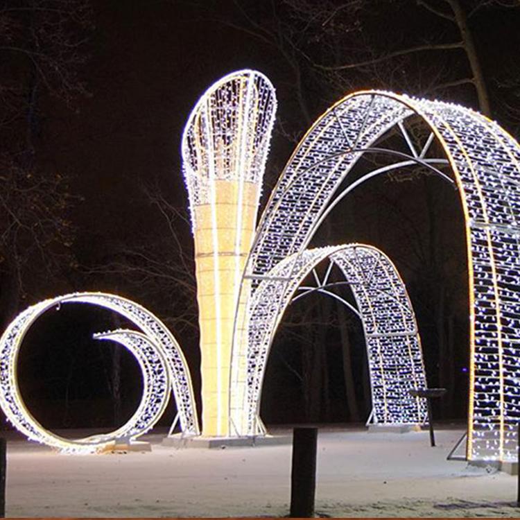 定制批发中秋花灯造型花立体焊接彩灯户外景观大小型节日彩灯长春