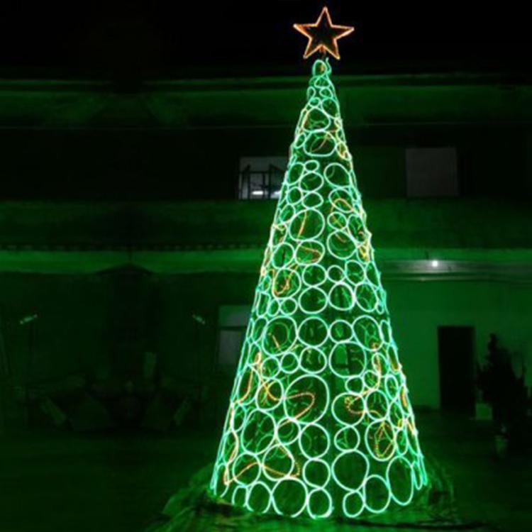 户外钻石圣诞树摆件圣诞节dp点美陈户外装饰节点炫彩灯光圣诞树大连