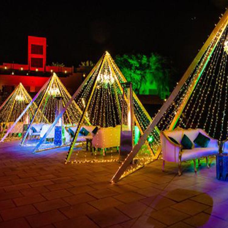 圣诞商场户外灯光节灯光亮化雨伞造型街景天幕装饰景区DP点亮化长春