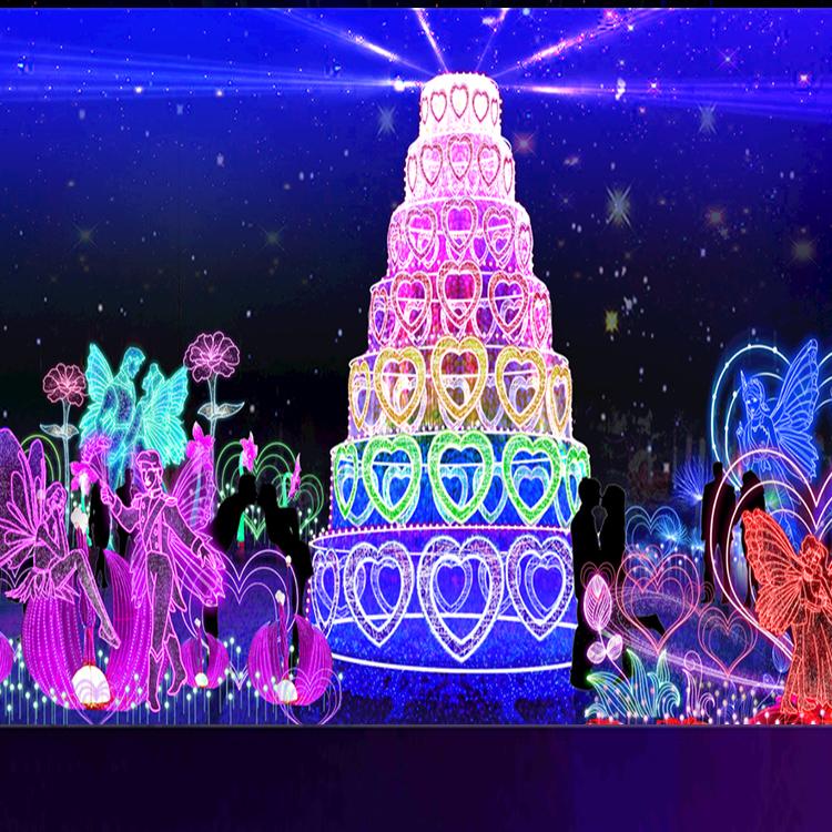 商场购物中心开业户外墙体灯光亮化LED幕墙灯饰画春节布置装扮长春