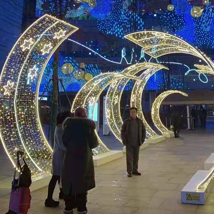 圣诞美陈广场灯光造型亮化户外大型铁艺LED梦幻灯光节日装饰定制哈尔滨