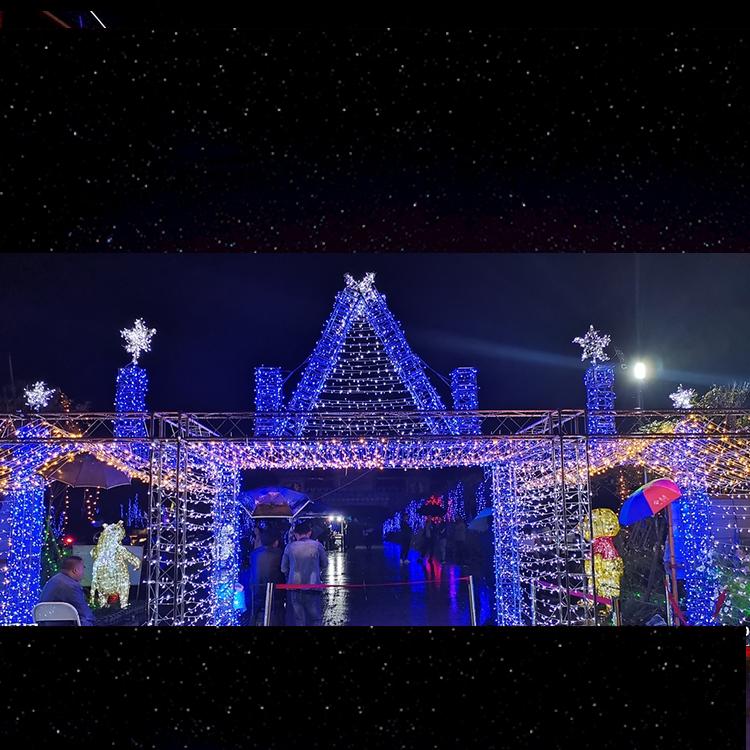 新款圣诞节新年防水塑料大红灯笼大型框架圣诞树套餐商场户外装饰长春