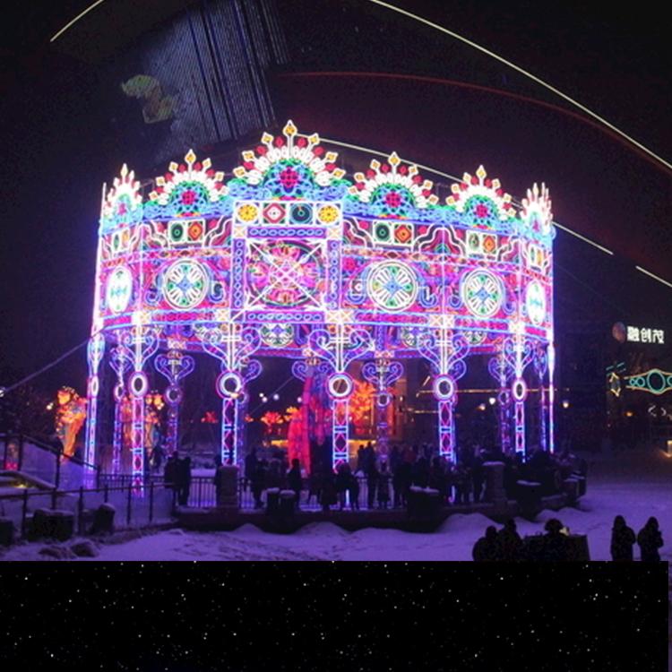 大型框架广场圣诞节日装饰藤条挂枝圣诞树户外商场景布置普通裸树哈尔滨