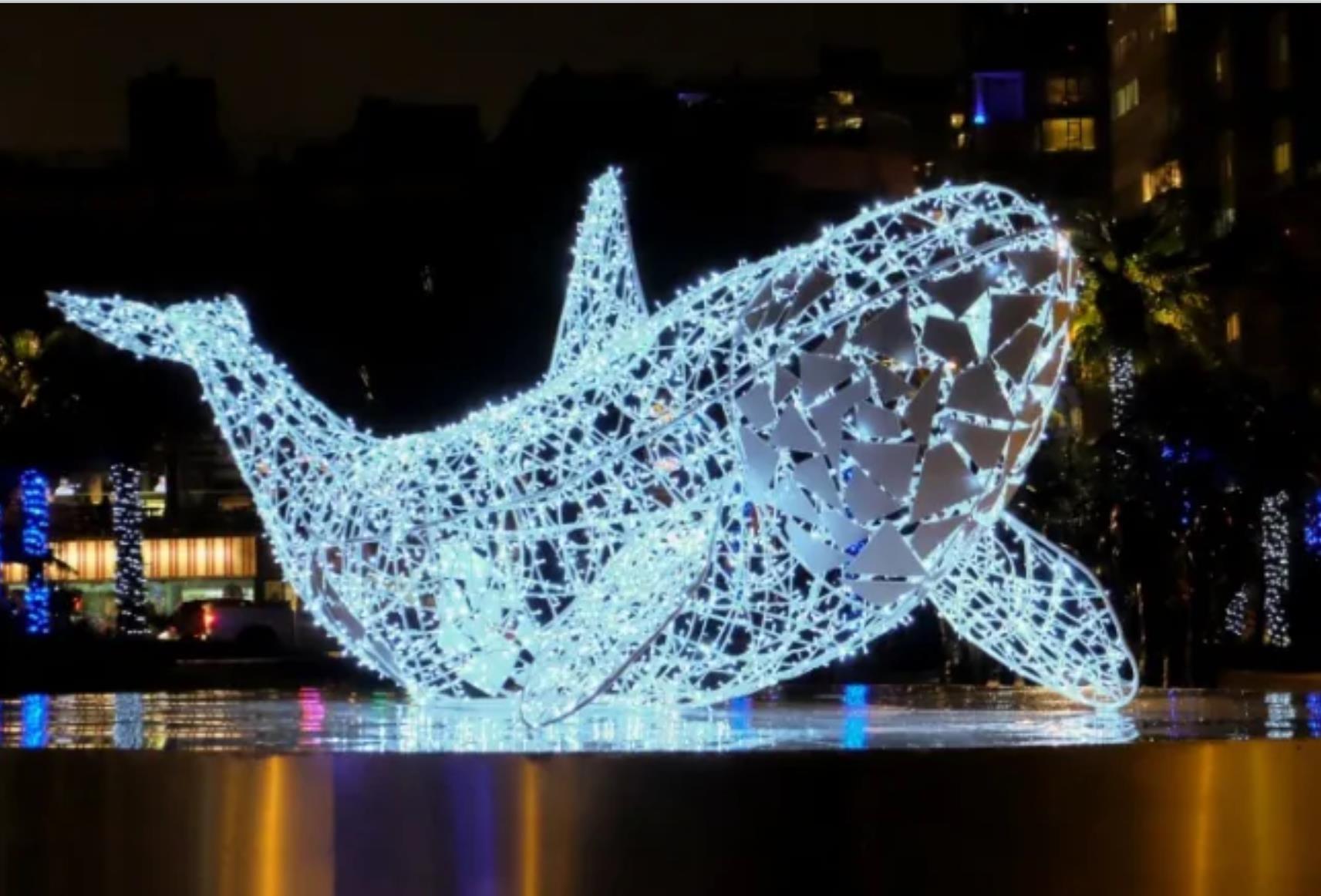 户外景区商超酒店公园大型灯光雪花灯造型圣诞树摆件工厂直销大连