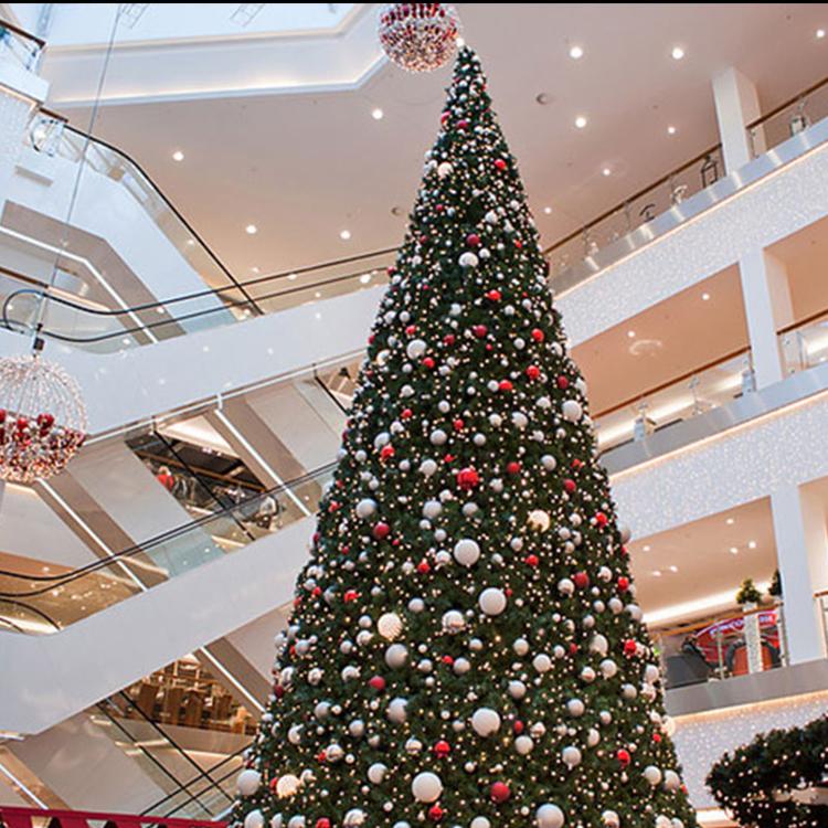 商场酒店圣诞美陈布置大型酒店户外仿真圣诞树le灯光圣诞树长春